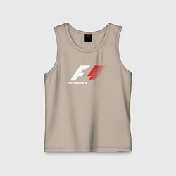 Майка детская хлопок Formula 1, цвет: миндальный