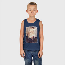 Майка детская хлопок Задумчивый Чонгук, цвет: тёмно-синий — фото 2