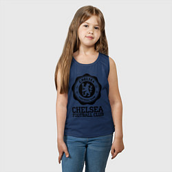 Майка детская хлопок Chelsea FC: Emblem, цвет: тёмно-синий — фото 2