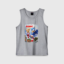 Майка детская хлопок SONIC СОНИК Z, цвет: меланж