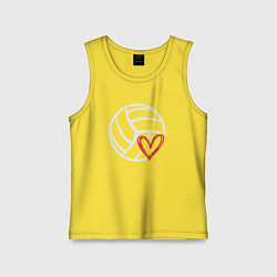 Майка детская хлопок Love Volleyball, цвет: желтый