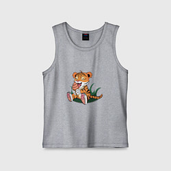 Детская майка Тигр ест