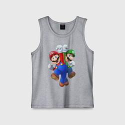 Майка детская хлопок Mario Bros, цвет: меланж