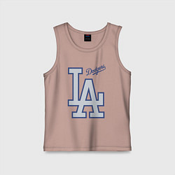 Майка детская хлопок Los Angeles Dodgers - baseball team, цвет: пыльно-розовый
