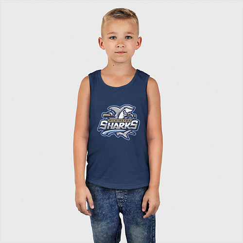 Детская майка Wilmington sharks -baseball team / Тёмно-синий – фото 5