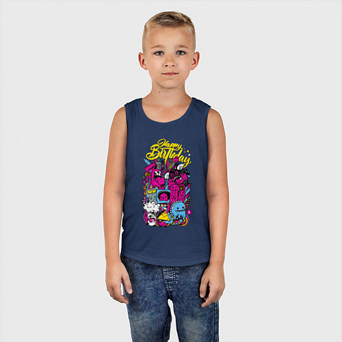 Детская майка Happy Birthday to you! / Тёмно-синий – фото 5