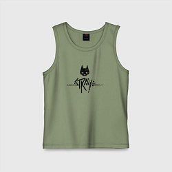 Майка детская хлопок Stray: Black Logo, цвет: авокадо