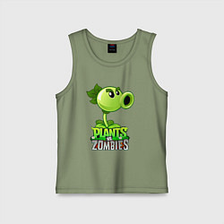 Майка детская хлопок Plants vs Zombies Горохострел, цвет: авокадо