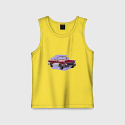 Майка детская хлопок Винтажный кабриолет, цвет: желтый