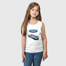 Майка детская хлопок Ford Motorsport Racing team, цвет: белый — фото 2