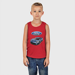 Майка детская хлопок Ford - legendary racing team!, цвет: красный — фото 2