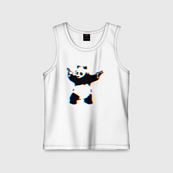Майка детская хлопок Banksy Panda with guns - Бэнкси, цвет: белый