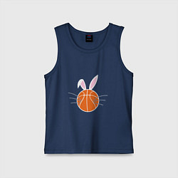 Майка детская хлопок Basketball Bunny, цвет: тёмно-синий