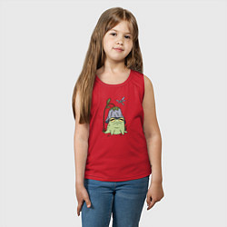 Майка детская хлопок ЛЯГУШКА ПОД ЦВЕТКОМ, цвет: красный — фото 2