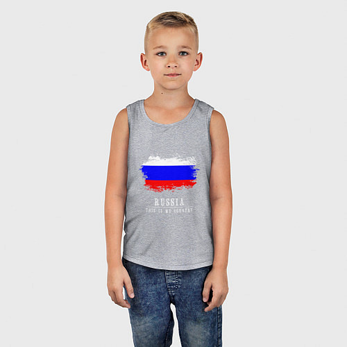 Детская майка Россия моя страна / Меланж – фото 5