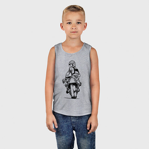 Детская майка Крутой мотоциклист / Меланж – фото 5