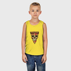 Майка детская хлопок Pizza - Skull, цвет: желтый — фото 2