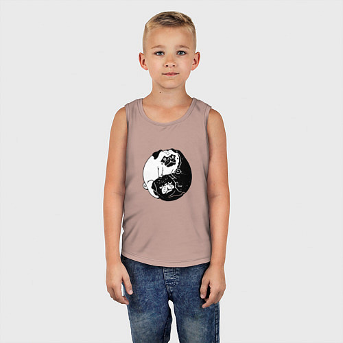 Детская майка Собачий Инь Янь / Пыльно-розовый – фото 5