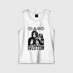 Майка детская хлопок Led Zeppelin Black, цвет: белый