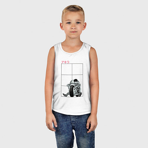 Детская майка Акира Мицуро на байке / Белый – фото 5
