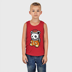 Майка детская хлопок Космо панда, цвет: красный — фото 2