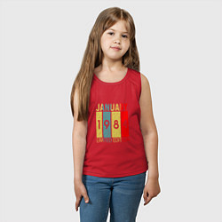 Майка детская хлопок 1984 - Январь, цвет: красный — фото 2