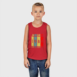 Майка детская хлопок 1984 - Январь, цвет: красный — фото 2