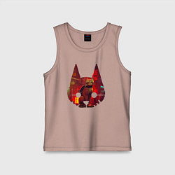 Майка детская хлопок Кот из игры Stray, цвет: пыльно-розовый