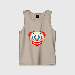 Майка детская хлопок Эмодзи Клоун, цвет: миндальный