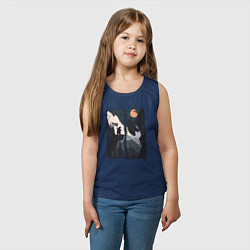 Майка детская хлопок Оранжевая луна и дикий альпинизм, цвет: тёмно-синий — фото 2