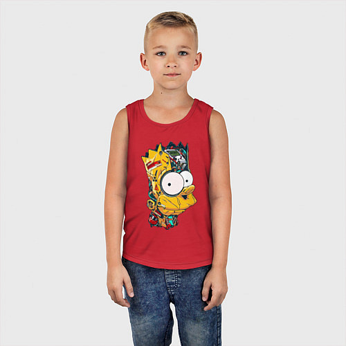 Детская майка Cyber-Bart - Simpsons family / Красный – фото 5