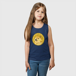 Майка детская хлопок Иронизирующая монета с Доге, цвет: тёмно-синий — фото 2