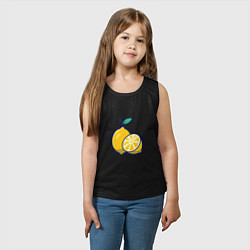 Майка детская хлопок Вкусные Лимончики, цвет: черный — фото 2