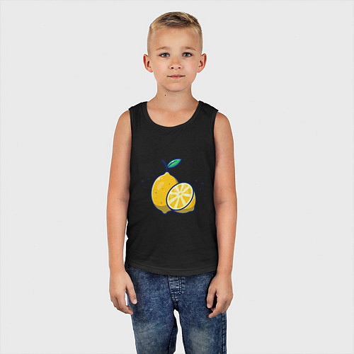 Детская майка Вкусные Лимончики / Черный – фото 5