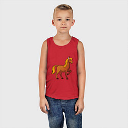 Майка детская хлопок Конь бьет копытом, цвет: красный — фото 2