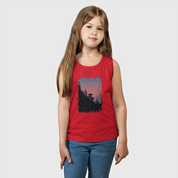 Майка детская хлопок Медведь и внедорожник, цвет: красный — фото 2