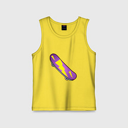 Майка детская хлопок Скейтборд с молнией, цвет: желтый