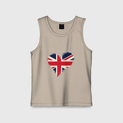 Майка детская хлопок Сердце - Британия, цвет: миндальный