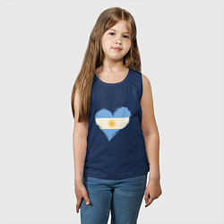 Майка детская хлопок Сердце - Аргентина, цвет: тёмно-синий — фото 2