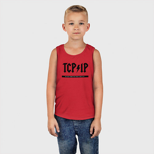 Детская майка TCPIP Connecting people since 1972 / Красный – фото 5