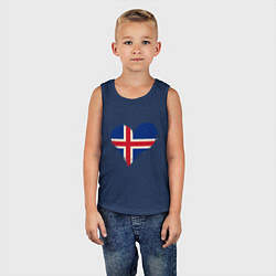 Майка детская хлопок Сердце - Исландия, цвет: тёмно-синий — фото 2