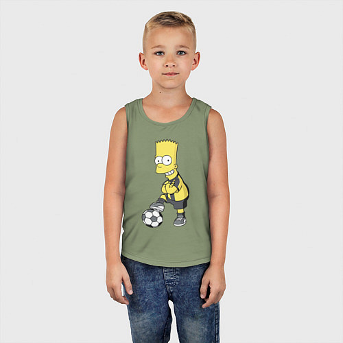 Детская майка Барт Симпсон - крутой футбольный форвард / Авокадо – фото 5