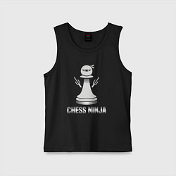 Майка детская хлопок Шахматный ниндзя, цвет: черный