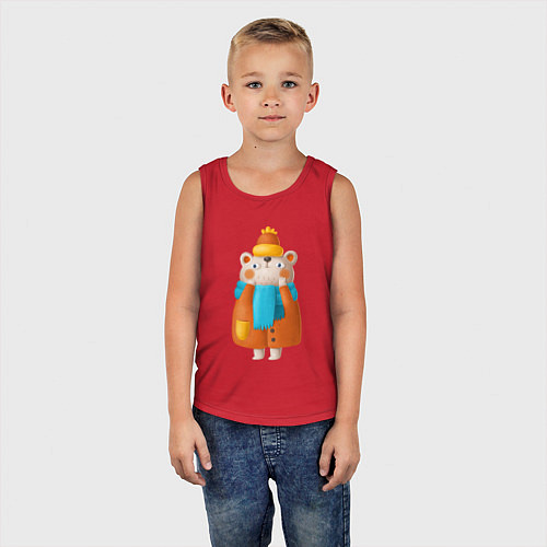 Детская майка Медведица в шубе / Красный – фото 5