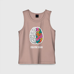 Майка детская хлопок Creative Brain, цвет: пыльно-розовый