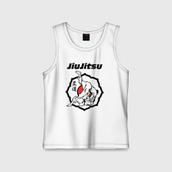 Майка детская хлопок Jiujitsu throw logo, цвет: белый