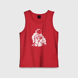 Майка детская хлопок Космонавт на коне, цвет: красный