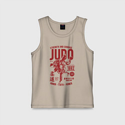 Майка детская хлопок Дзюдо единоборства, цвет: миндальный