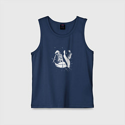 Майка детская хлопок Панк кеды, цвет: тёмно-синий