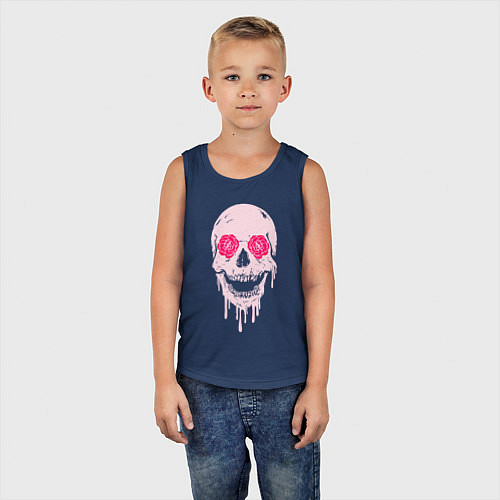 Детская майка Jolly skull / Тёмно-синий – фото 5